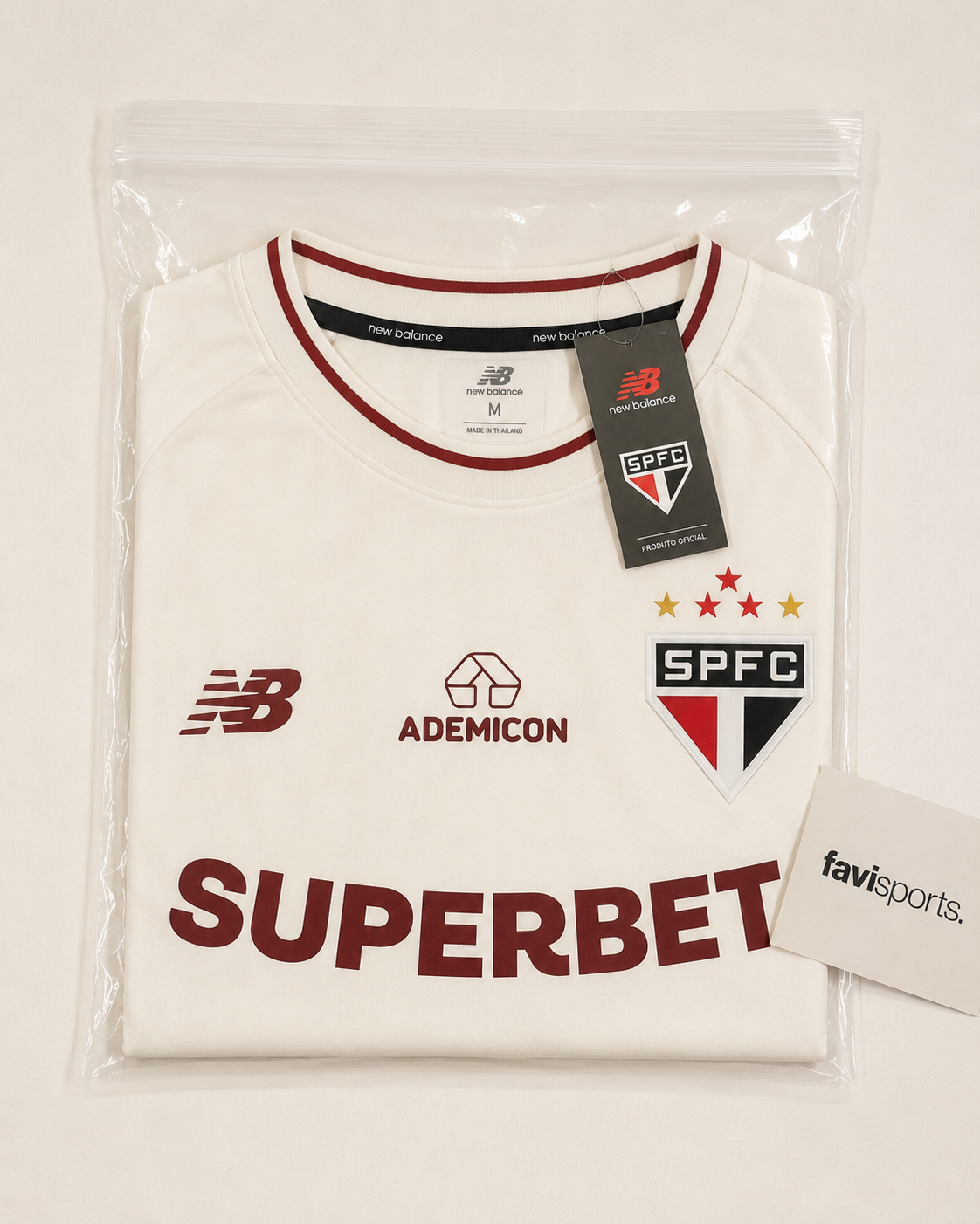nova camisa do sao paulo 2026 3 off-white na embalagem